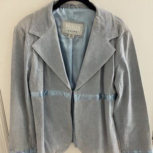 Wilsons Leather Light Blue Leather Blazer